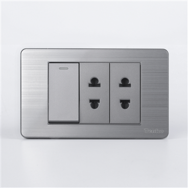 Công Tắc, Ổ Cắm Mặt Hợp Kim C7-025 Xám