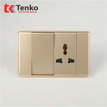 Công Tắc, Ổ Cắm Tràn Viền C1-039 Vàng Viền Vàng