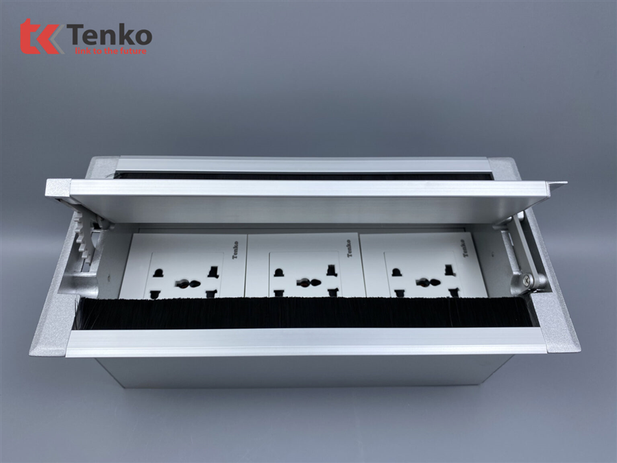 Hộp Điện Âm Bàn Mở 2 Chiều Tenko TK-HC3S-01 Bạc