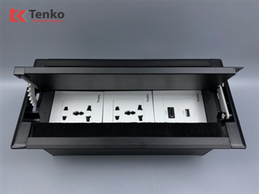 Hộp Điện Âm Bàn Mở 2 Chiều TK-HC3S-03 Đen