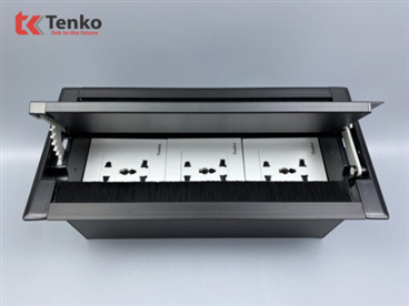 Hộp Nhôm Âm Bàn Mở 2 Chiều TK-HC3S-01 Đen