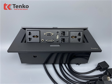 Hộp Ổ Cắm Điện Âm Bàn Họp Tenko TK-AS02DN Màu Đen
