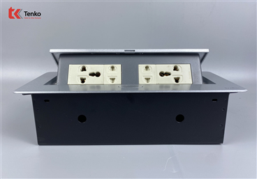 Hộp Ổ Cắm Điện Âm Bàn Họp Tenko TK-AS06DN Màu Bạc
