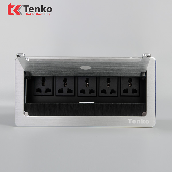 Hộp Ổ Cắm Điện Âm Bàn Tenko TK-N05-01 Màu Bạc