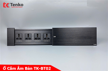 Hộp ổ điện âm bàn Tenko TK-BT02 nắp trượt màu đen