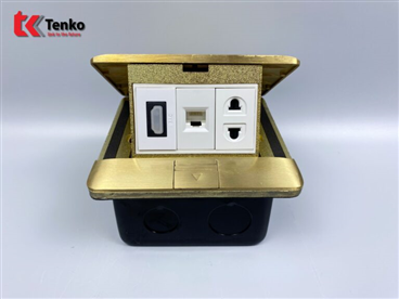 Ổ Âm Sàn Đồng Nguyên Khối LAN+HDMI TK-J05-03 Vàng