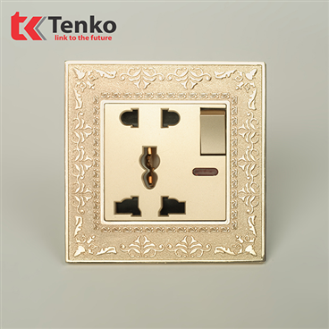 Ổ Cắm 2 Chấu Có Công Tắc Mặt Tân Cổ Điển F88-28