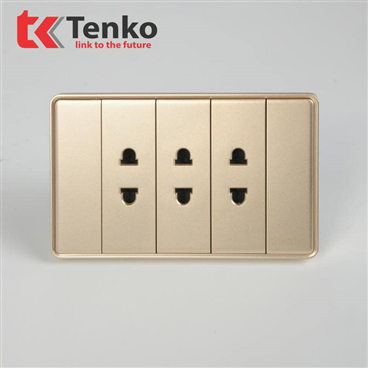 Ổ Cắm 2 Chấu Tràn Viền C1-020 Vàng Viền Vàng