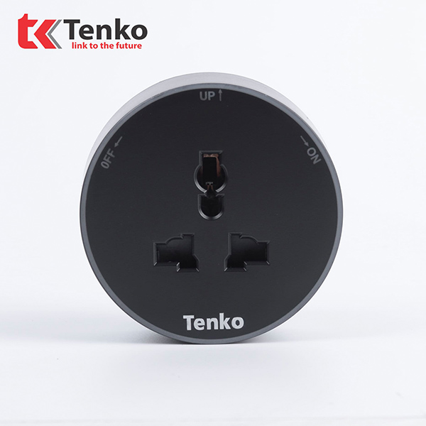 Ổ Cắm 3 Chấu Đa Năng Cho Thanh Ray TK-R06Đ Màu Đen