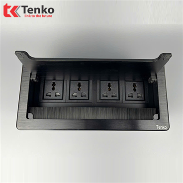 Ổ Cắm Âm Bàn Hợp Kim Nhôm Tenko TK-D4S-01 Đen