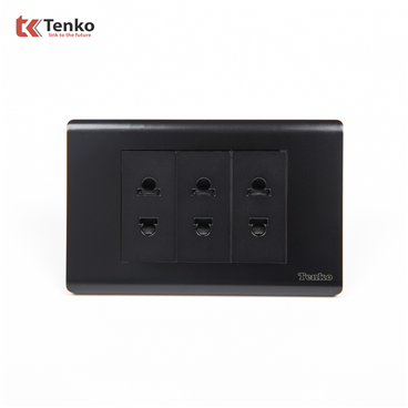 Ổ Cắm Âm Tường Mặt Nhựa PC TENKO TK-C25-020 Đen