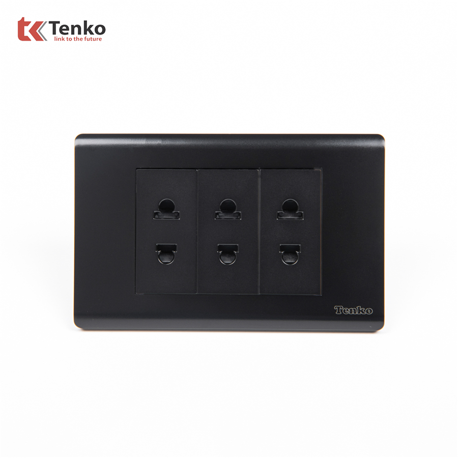 Ổ Cắm Âm Tường Mặt Nhựa PC TENKO TK-C25-020 Đen
