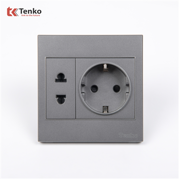 Ổ Cắm Chìm Chuẩn Đức Mặt Nhựa ABS Tenko TK-V1-059