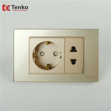 Ổ Cắm Chìm Mặt Kính Cường Lực C18-059 Vàng
