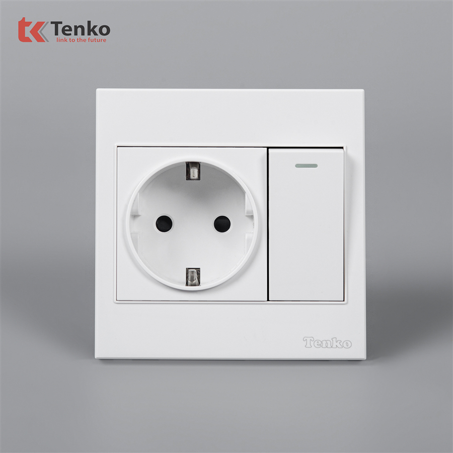 Ổ Cắm Chuẩn Đức Có Công Tắc Tenko TK-V1-060