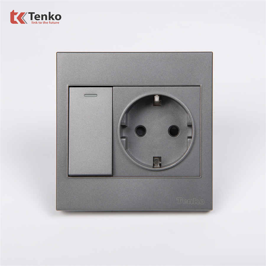 Ổ Cắm Chuẩn Đức Kết Hợp Công Tắc Tenko TK-V1-060