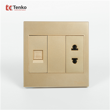 Ổ Cắm Có Ổ Mạng LAN Mặt Nhựa ABS Tenko TK-V1-076