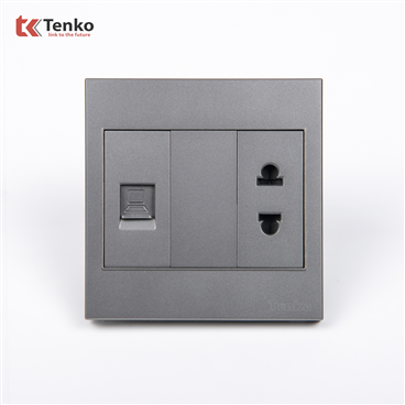 Ổ Cắm Có Ổ Mạng LAN Mặt Nhựa ABS Tenko TK-V1-076