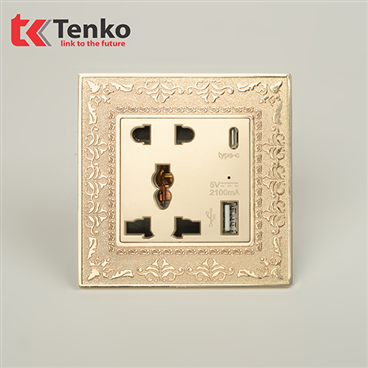 Ổ Cắm có USB và Type C Mặt Tân Cổ Điển F88-44
