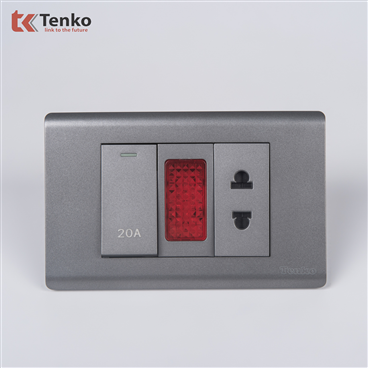 Ổ cắm, Công Tắc 20A C25-080 Mặt Nhựa PC Xám