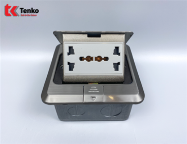 Ổ Cắm Điện Âm Sàn 3 Chấu Tenko TK-J02-13 Màu Bạc