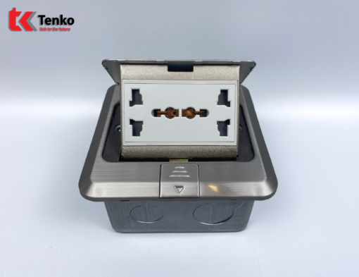 Ổ Cắm Điện Âm Sàn 3 Chấu Tenko TK-J02-13 Màu Bạc