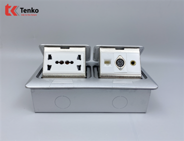 Ổ Cắm Điện Đôi 3 Chấu Âm Sàn Tenko TK-J04-06 Bạc