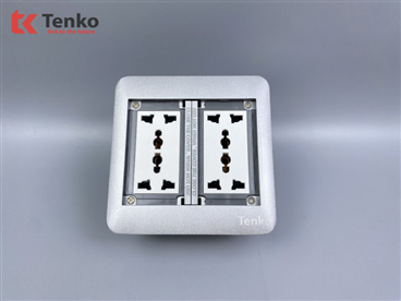 Ổ Cắm Điện Đôi 3 Chấu Âm Sàn TK-DS-111S04 Bạc