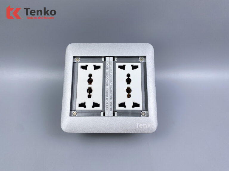 Ổ Cắm Điện Đôi 3 Chấu Âm Sàn TK-DS-111S04 Bạc