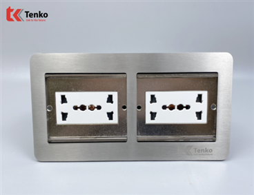 Ổ Cắm Điện Đôi 3 Chấu Âm Sàn TK-DS-211S04