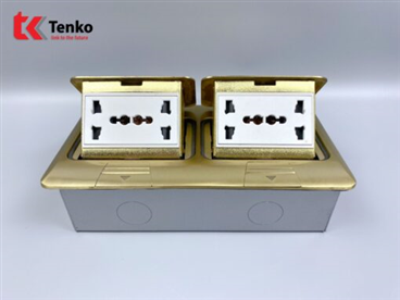 Ổ Cắm Điện Đôi 3 Chấu Âm Sàn TK-J04-05 Vàng