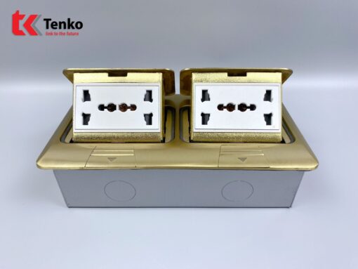 Ổ Cắm Điện Đôi 3 Chấu Âm Sàn TK-J04-05 Vàng