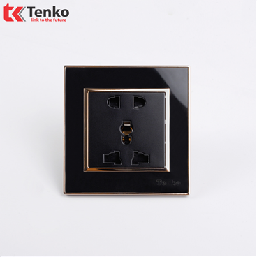 Ổ Cắm Điện Đôi Mặt Nhựa Cao Cấp F66-18 Đen