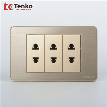 Ổ Cắm Điện Đôi 2 Chấu Âm Tường Hợp Kim TK-C7G-020