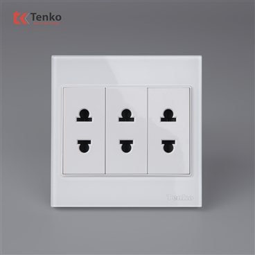 Ổ Cắm Điện Kính Cường Lực Tenko TK-V18-020 Trằng