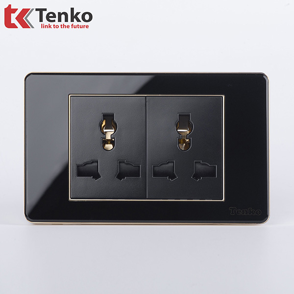 Ổ Cắm Đôi 3 Chấu Âm Tường Mặt Nhựa Epoxy TK-C26-05