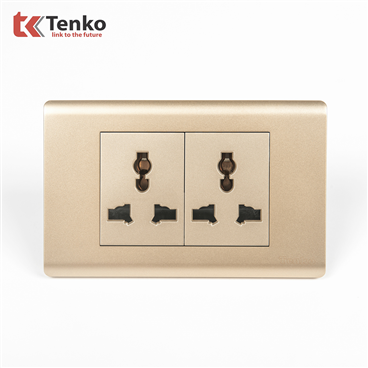 Ổ Cắm Đôi 3 Chấu Chống Cháy C25-050 Mặt Nhựa PC