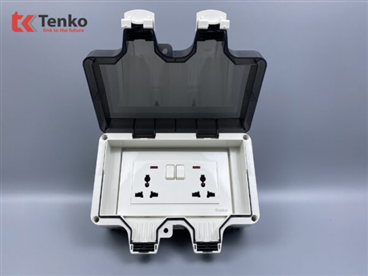 Ổ Cắm Đôi 3 Chấu Chống Nước Chữ Nhật TK-IP66-CN01