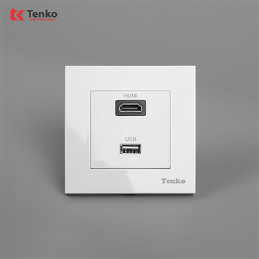 Ổ Cắm HDMI, USB Mặt Nhựa Cao Cấp TT-76 Trắng