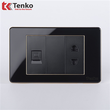 Ổ Cắm Mạng LAN Kèm Ổ Cắm Đơn  Tenko TK-C26-078