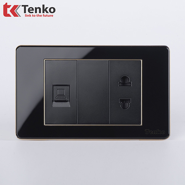 Ổ Cắm Mạng LAN Kèm Ổ Cắm Đơn  Tenko TK-C26-078