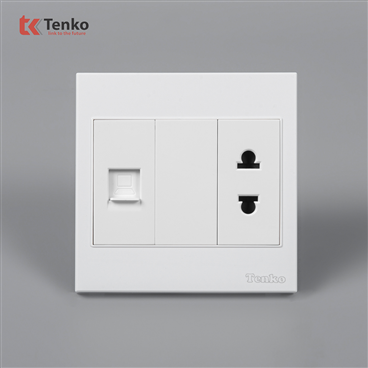 Ổ Cắm Mạng LAN Kèm Ổ Cắm Đơn TK-V1-078
