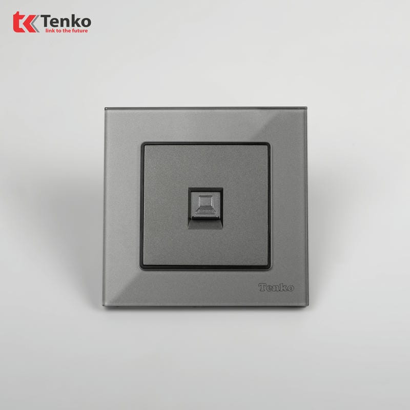 Ổ Cắm Mạng LAN Mặt Kính Cường Lực F71D-50 Xám