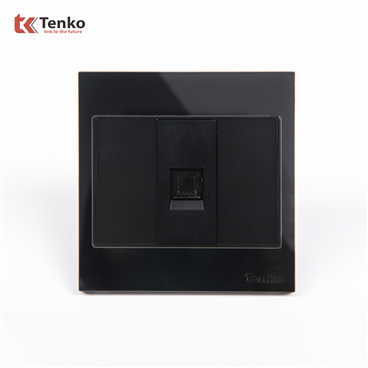 Ổ Cắm Mạng LAN Mặt Kính Cường Lực TK-V18-073 Đen