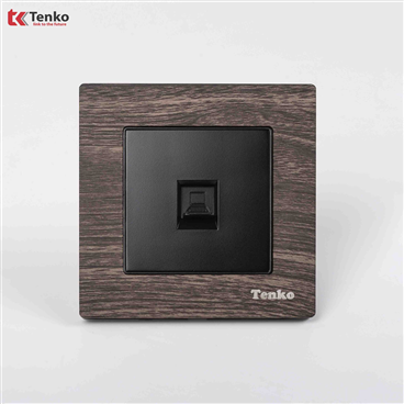 Ổ Cắm Mạng LAN Mặt Vuông Vân Gỗ Tenko F71A-50