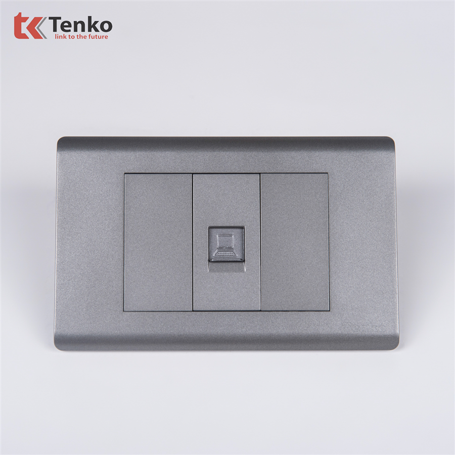 Ổ Cắm Mạng LAN (RJ45) TK-C25-073 Mặt Nhựa PC Xám