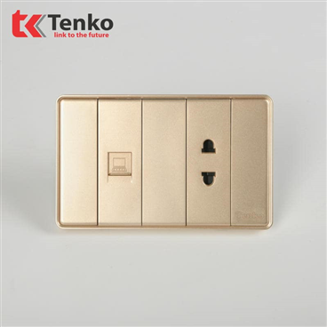 Ổ Cắm, Mạng LAN Tràn Viền C1-076 Vàng Viền Vàng