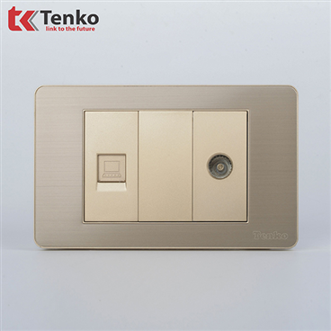 Ổ Cắm Mạng LAN + TV Âm Tường Kim Loại TK-C7G-075