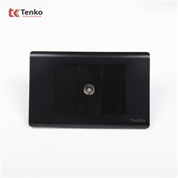 Ổ Cắm Tivi Cao Cấp TK-C25-071 - Mặt Nhựa PC Đen