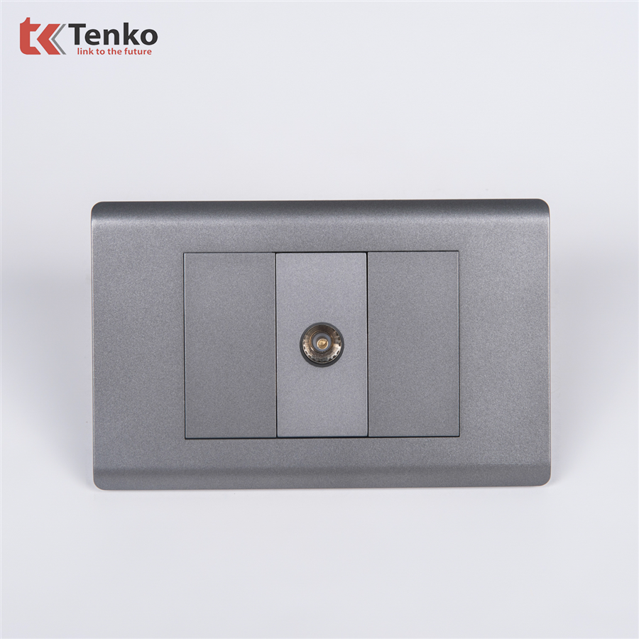 Ổ Cắm Tivi Cao Cấp  TK-C25-071 - Mặt Nhựa PC Xám